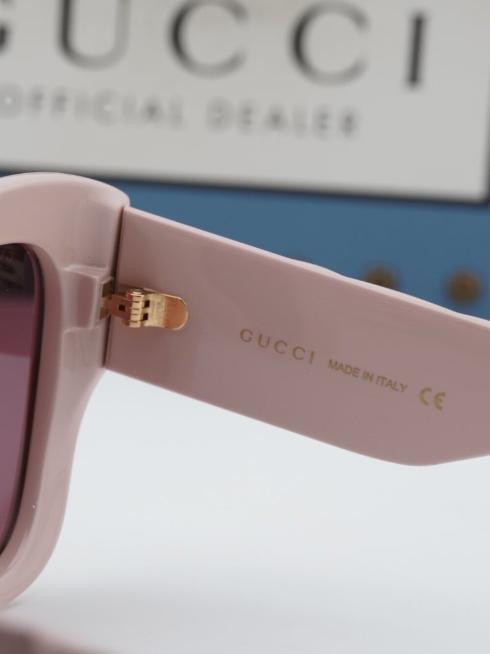 Gucci GG0808S 003 Cat Eye Sunglasses - Shiny Pink / Violet - Picture 8 of 11